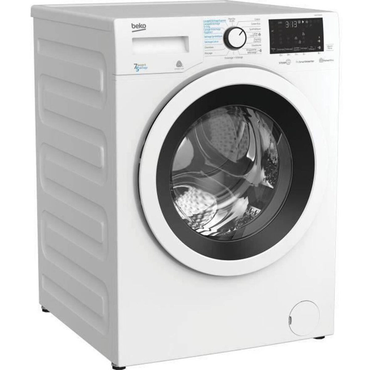 BEKO HWD7527WW was-droogcombinatie - Wassen 7 kg / drogen 5 kg - Aquawave-trommel - Klasse B - 1200 tpm - Wit